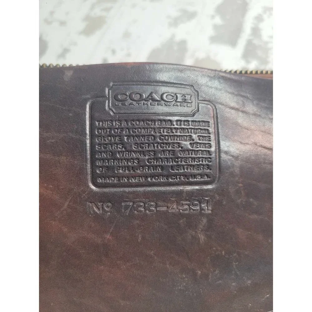 3502 Vintage Coach Handle Clutch Handbag Bonnie Cashin Brown Leather - Picture 2 of 9